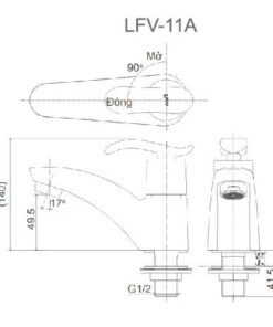 Bản Vẽ Kỹ Thuật Vòi Lavabo INAX LFV-11A Lạnh