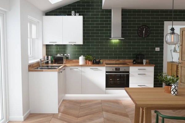 Màu gỗ được sử dụng cho căn bếp tạo cảm giác dễ chịu hơn