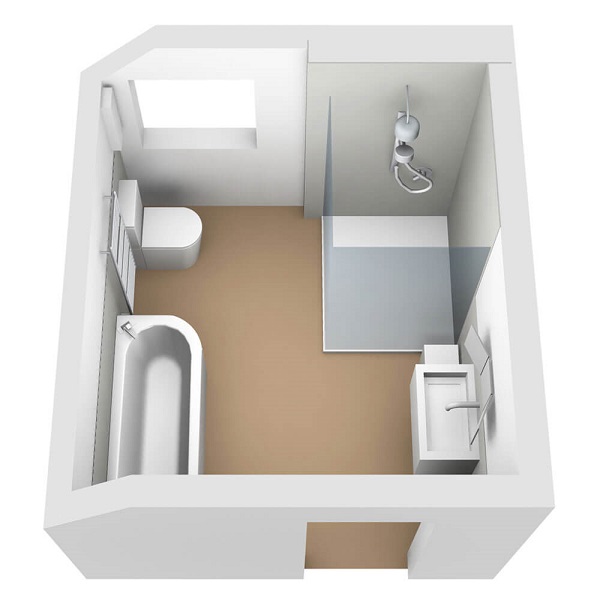 Căn cứ vào diện tích phòng tắm để chọn thiết kế vệ sinh có thiết kế, kích thước phù hợp
