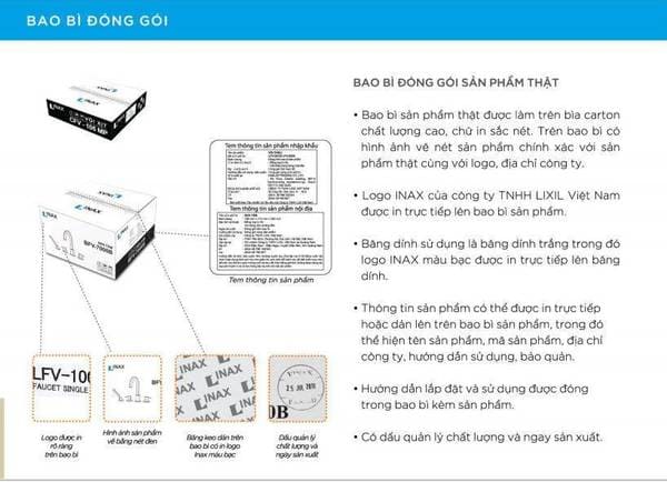 Cách phân biệt bồn cầu INAX chính hãng nhờ bao bì đóng gói