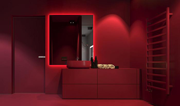 Độc đáo và mới lạ với phòng tắm tông màu đỏ bạn có dám thử