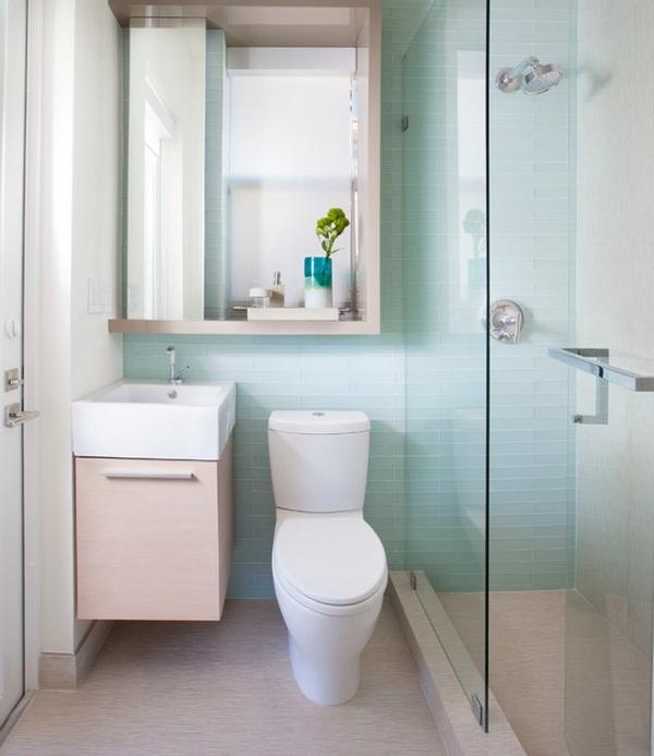 phòng tắm 4m2 hiện đại với bồn tắm đứng vách kính