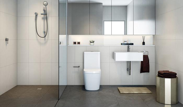 Phòng tắm trông cực kỳ đơn giản