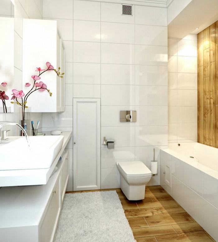 tông màu trắng tạo hiệu ứng mở rộng không gian cho phòng tắm 4m2