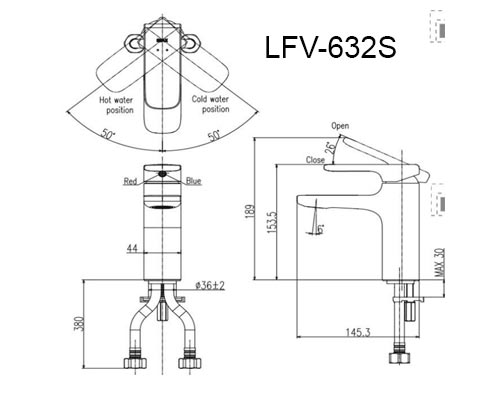 Vòi Chậu Lavabo INAX LFV-632S Nóng Lạnh