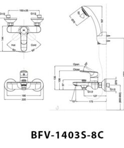Vòi Sen Tăng Áp Inax BFV-1403S-8C Nóng Lạnh