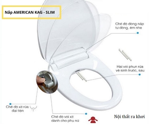 nắp rửa washlet american kag slim