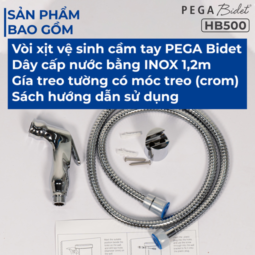 Bộ vòi xịt vệ sinh áp lực mạnh PEGA Bidet HB500