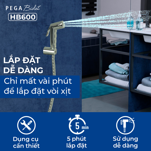 Bộ vòi xịt vệ sinh áp lực mạnh PEGA Bidet