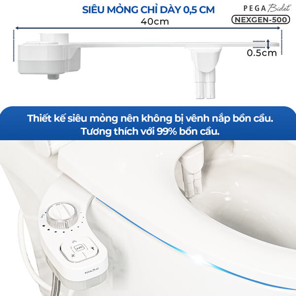 Vòi xịt rửa vệ sinh thông minh PEGA Bidet NEXGEN-500